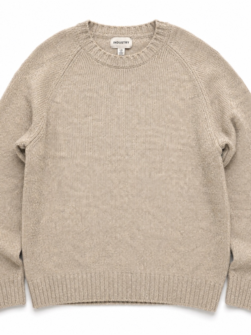 INDUSTRY Men’s Heavyweight Beige Knit Crewneck Sweater Size L